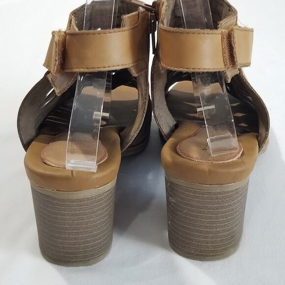 Rockport Womens 9.5 M Hattie Braid Sling Heeled Sandal, Tan Ankle Peep Toe Strap - Picture 7 of 12